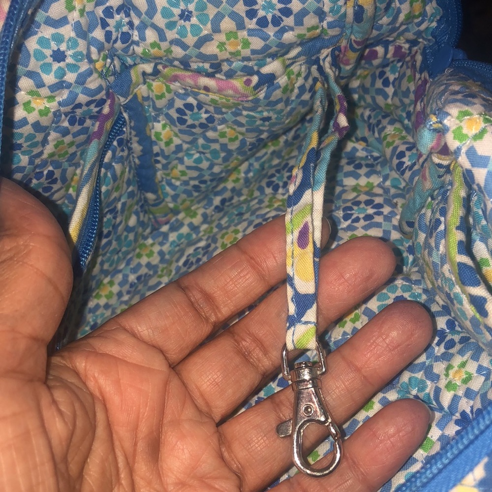 Vera Bradley purse. Colors green blue and white. Measures 10x5x4 - Picture 9 of 9